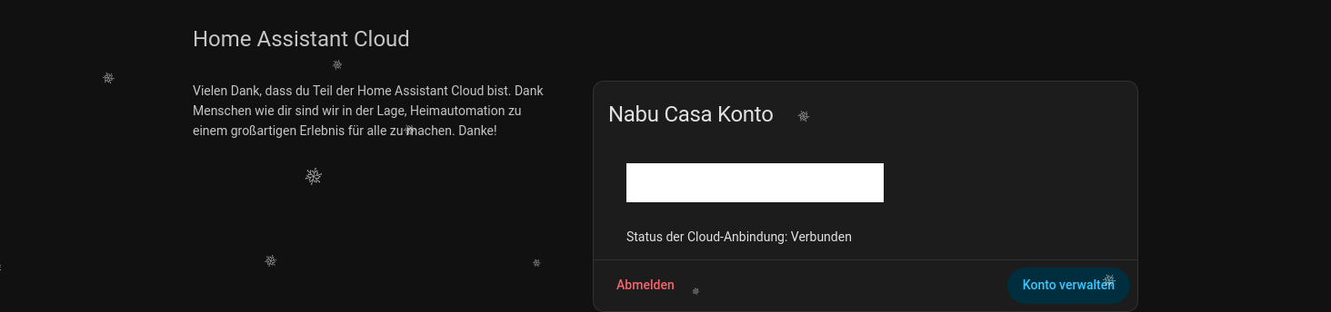 Home Assistant Cloud Konto